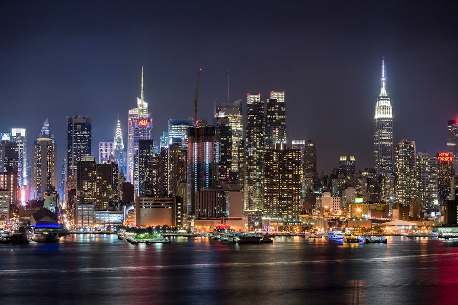 Stunning view of the illuminated New York City skyline