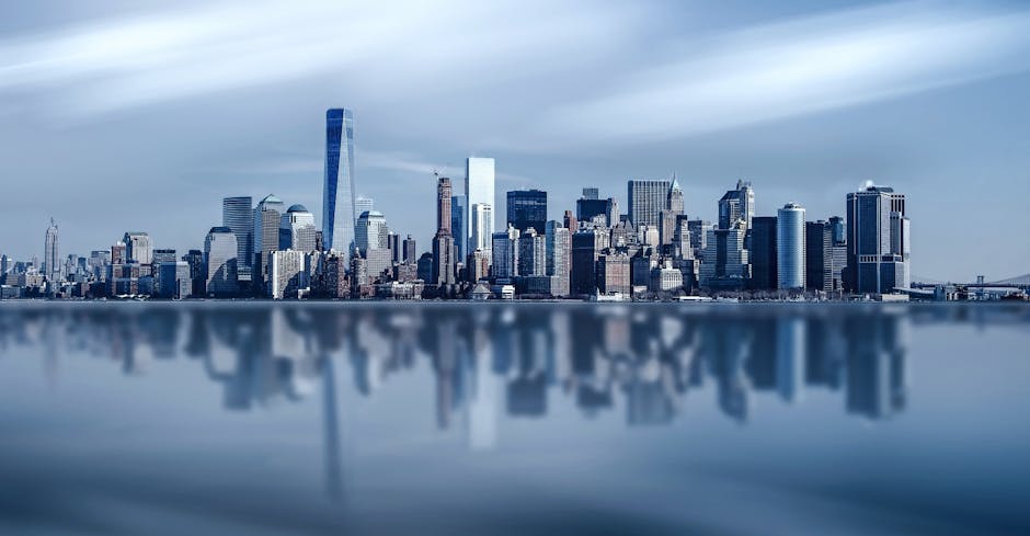 Stunning New York City skyline with modern skyscrapers